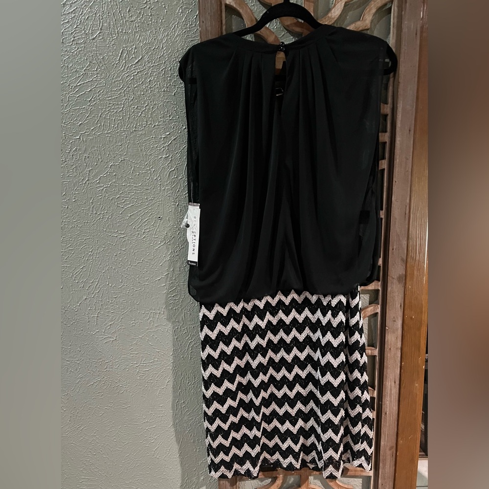 Perceptions NWT Black Print dress - Picture 4 of 5